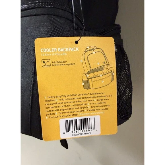 New Carhartt Backpack Black Insulated 24 Can Two Compartment Cooler Work Travel